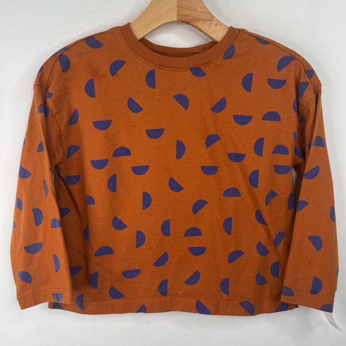 Size 8 (130): Hanna Andersson Orange Blue Shapes Long Sleeve Shirt