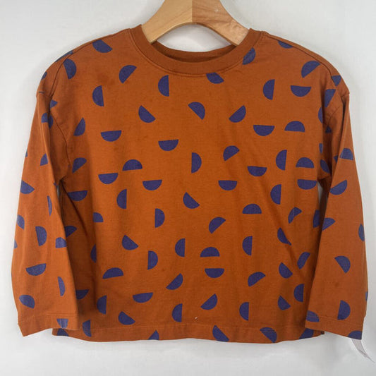 Size 8 (130): Hanna Andersson Orange Blue Shapes Long Sleeve Shirt