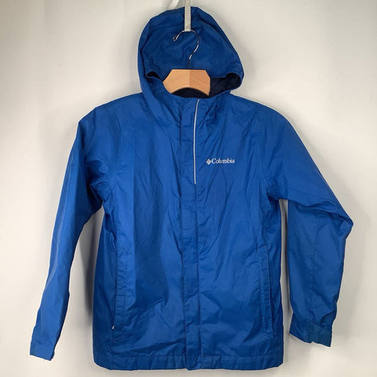 Size 8: Columbia Blue Mesh-Lined Hooded Raincoat