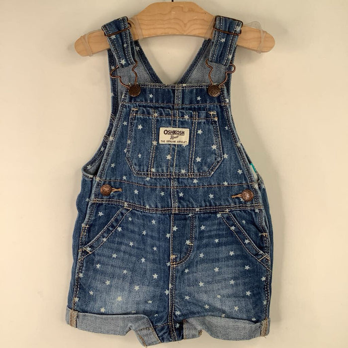 Size 9-12m: OshKosh B'Gosh Blue/White Stars Denim Shortalls