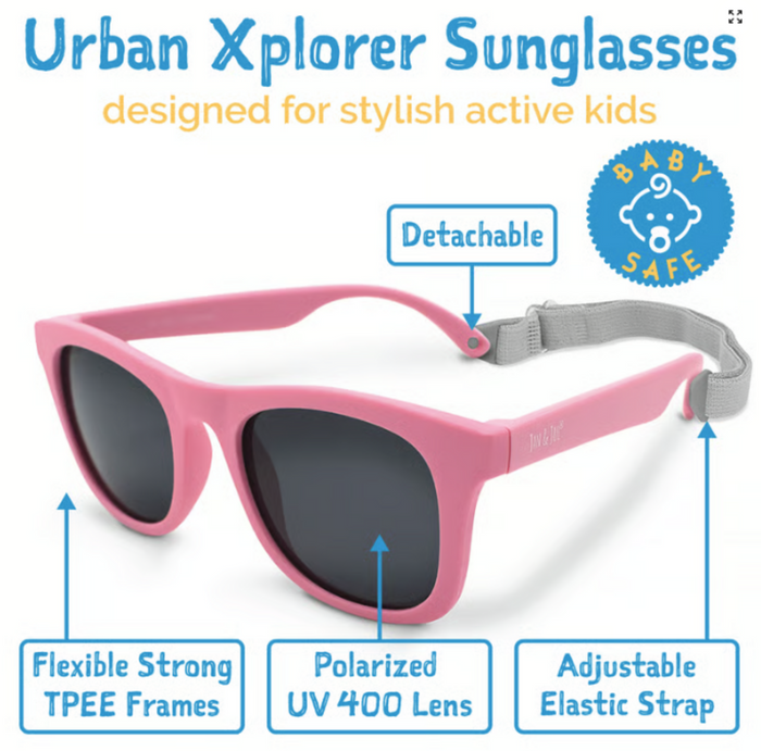 Size L (6Y+): Jan & Jul Urban Xplorer Sunglasses - PEACHY PINK