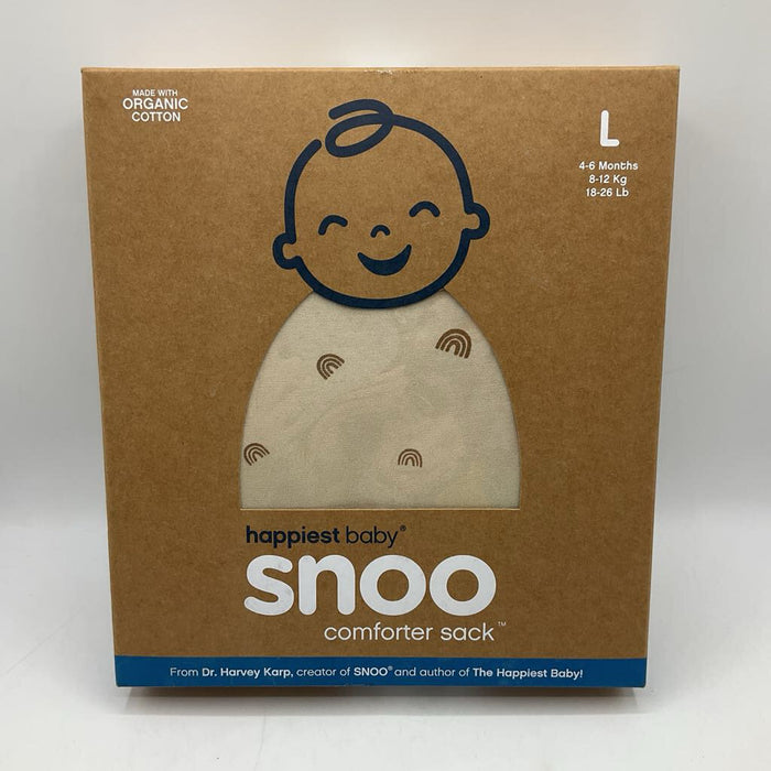 Size L: Happiest Baby Creme Rainbow Organic Snoo Sleepsack NEW