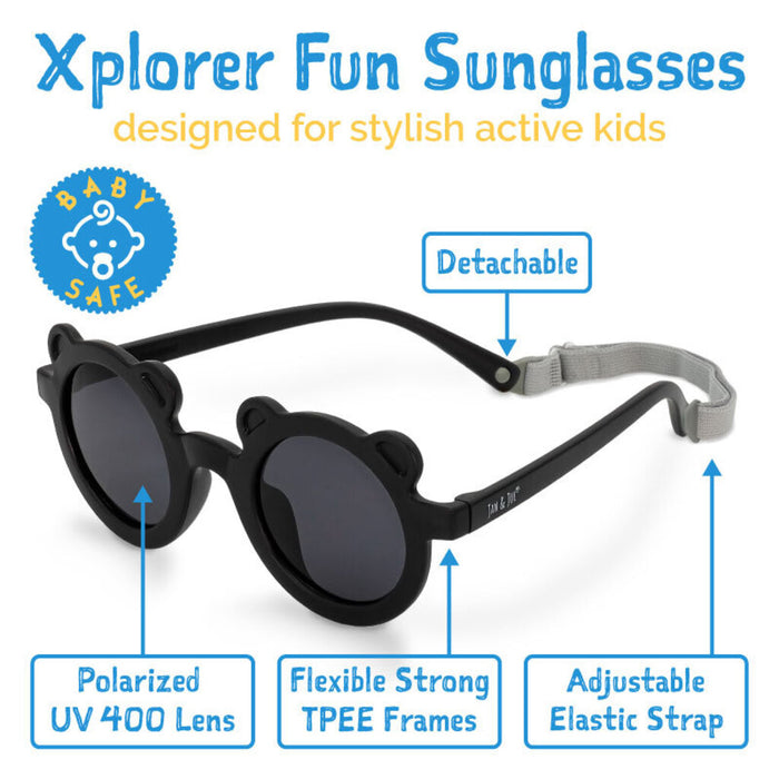 Size M (2-6y): Jan & Jul BEAR Sunglasses - Black