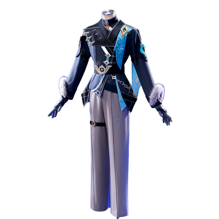 【Size S-3XL】DokiDoki-N Game Genshin Impact Cosplay Traveler Aether Costume Kong Night Hunt in Snow Snezhnaya
