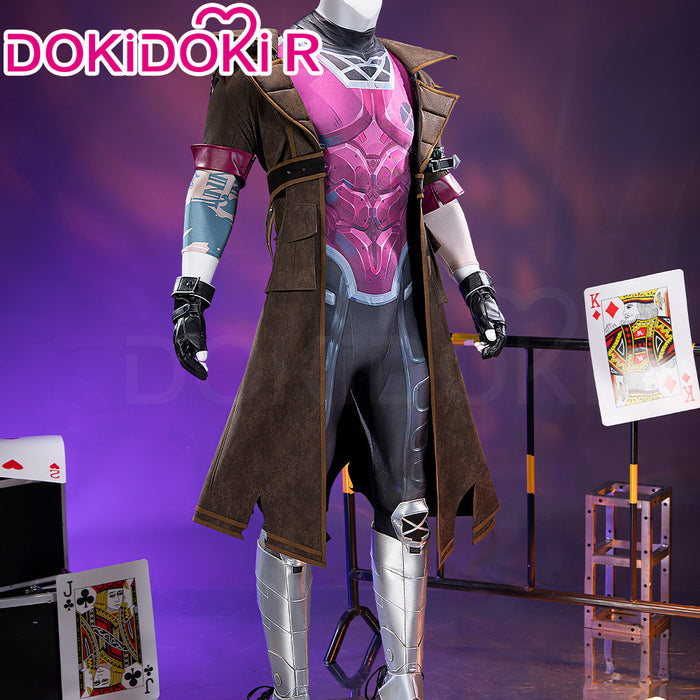 【Size S-3XL】DokiDoki-R Game Cosplay Costume Brown Coat Pink Black Bodysuit