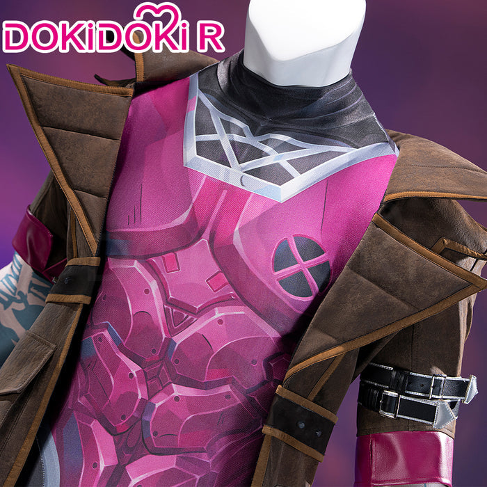 【Size S-3XL】DokiDoki-R Game Cosplay Costume Brown Coat Pink Black Bodysuit