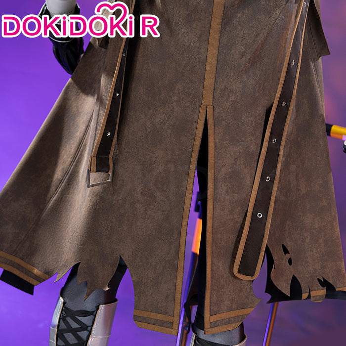 【Size S-3XL】DokiDoki-R Game Cosplay Costume Brown Coat Pink Black Bodysuit