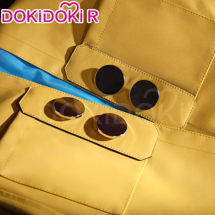 【Size S-3XL】DokiDoki-R Game Cosplay Costume Yellow Trench Coat Blue Pink Outfit