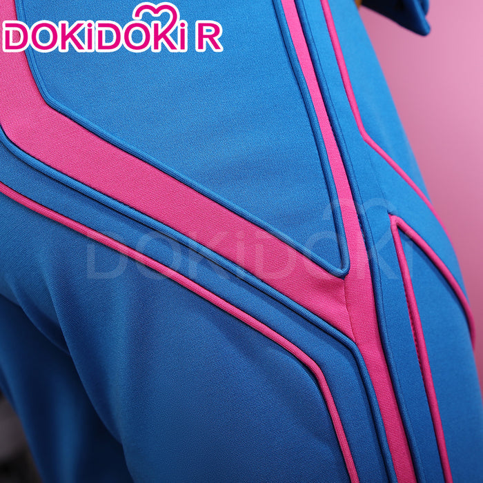 【Size S-3XL】DokiDoki-R Game Cosplay Costume Yellow Trench Coat Blue Pink Outfit