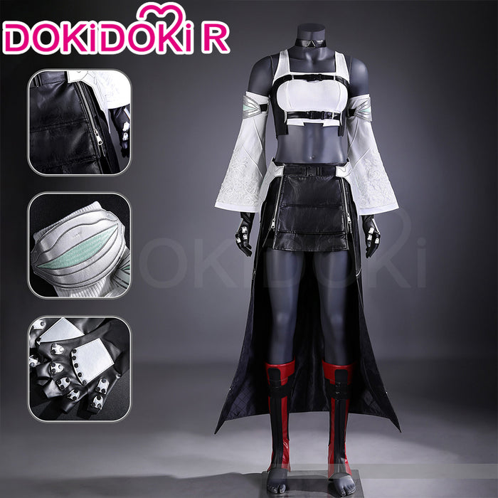 【Size S-3XL】DokiDoki-R Game Cosplay Tiiffa Loockhaart Costume Black White Blackmage Revelation