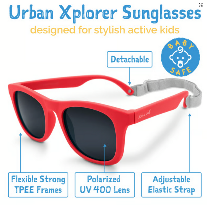 Size S (6m-2Y): Jan & Jul Sunglasses - NAUTICAL RED