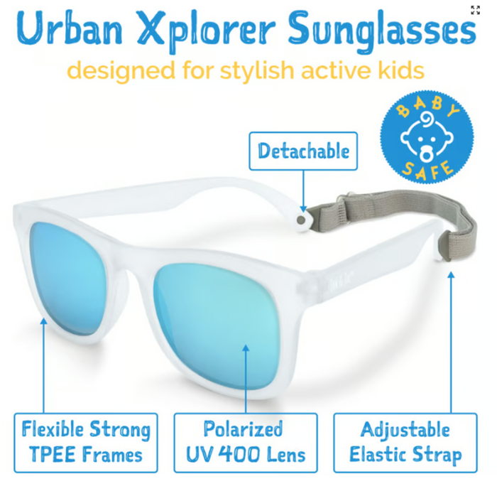 Size S (6m-2y): Jan & Jul Urban Xplorer Sunglasses - FROSTY MINT Aurora