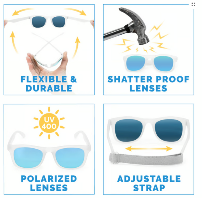 Size S (6m-2y): Jan & Jul Urban Xplorer Sunglasses - FROSTY MINT Aurora