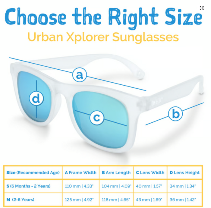 Size S (6m-2y): Jan & Jul Urban Xplorer Sunglasses - FROSTY MINT Aurora