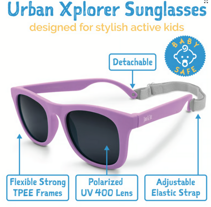 Size S (6m-2y): Jan & Jul Urban Xplorer Sunglasses - PURPLE