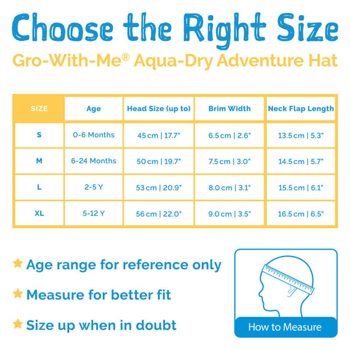 Size XL (5-12 years): Jan & Jul Aqua Dry Adventure Hat - TURTLE