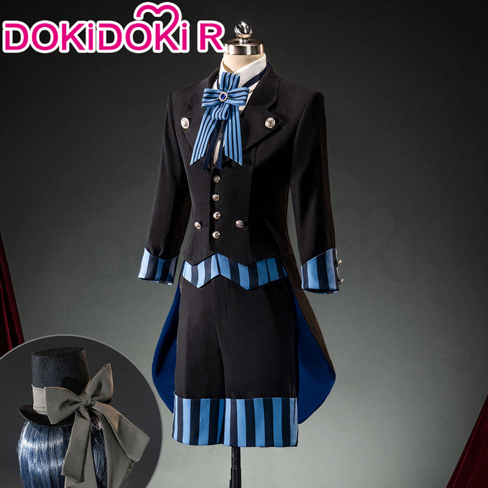 【Size XS-L】DokiDoki-R Anime Cosplay Costume Black Blue Striped Suit With Hat
