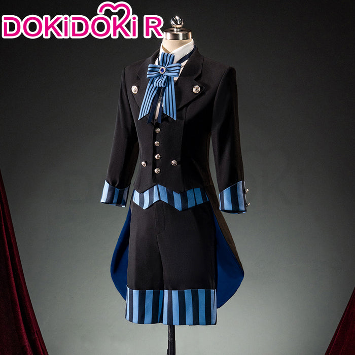 【Size XS-L】DokiDoki-R Anime Cosplay Costume Black Blue Striped Suit With Hat