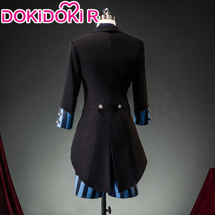 【Size XS-L】DokiDoki-R Anime Cosplay Costume Black Blue Striped Suit With Hat