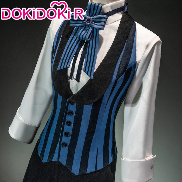 【Size XS-L】DokiDoki-R Anime Cosplay Costume Black Blue Striped Suit With Hat