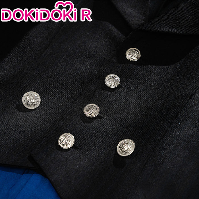 【Size XS-L】DokiDoki-R Anime Cosplay Costume Black Blue Striped Suit With Hat
