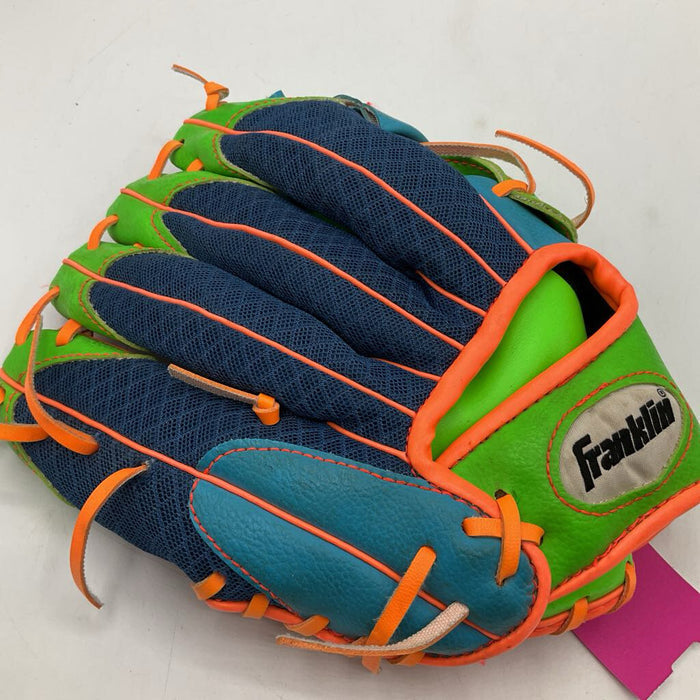Size Youth: Franklin Blue/Green Baseball Glove
