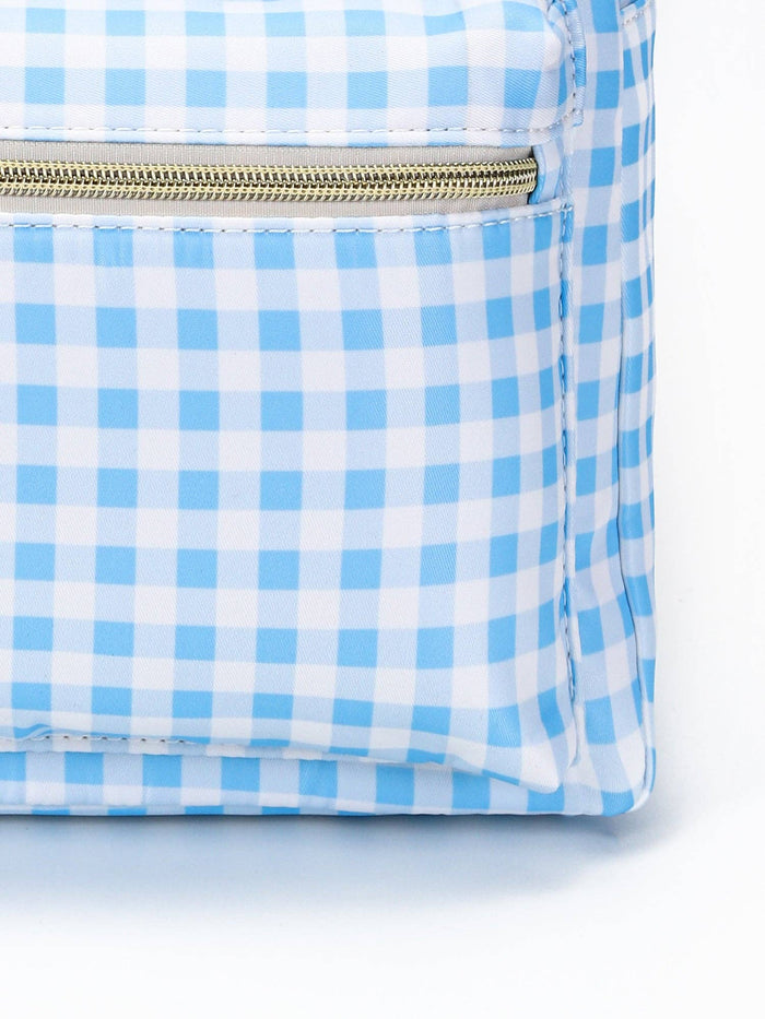 Sky Blue Plaid Ruffle Boys Backpack - Premium Backpack from sassy kids palace - Just $32! Shop now at Pat's Monograms