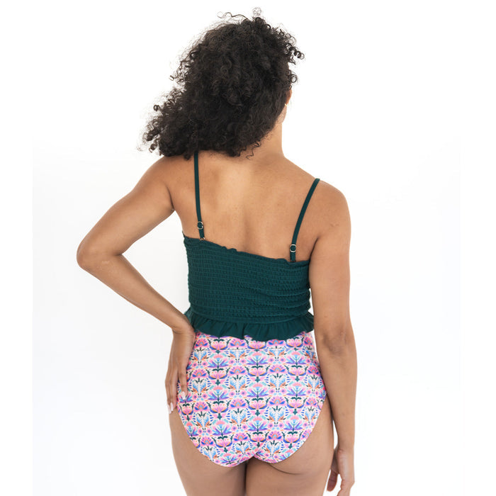 Smocked Mini Ruffle Tankini Top Swim Top Janela Bay- Tilden Co.