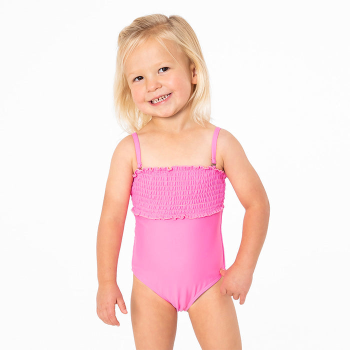 Smocked One Piece Swimsuit (Girls) One Piece Swimsuit Janela Bay- Tilden Co.