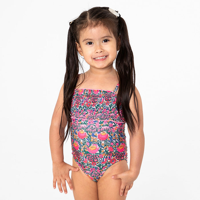 Smocked One Piece Swimsuit (Girls) One Piece Swimsuit Janela Bay- Tilden Co.