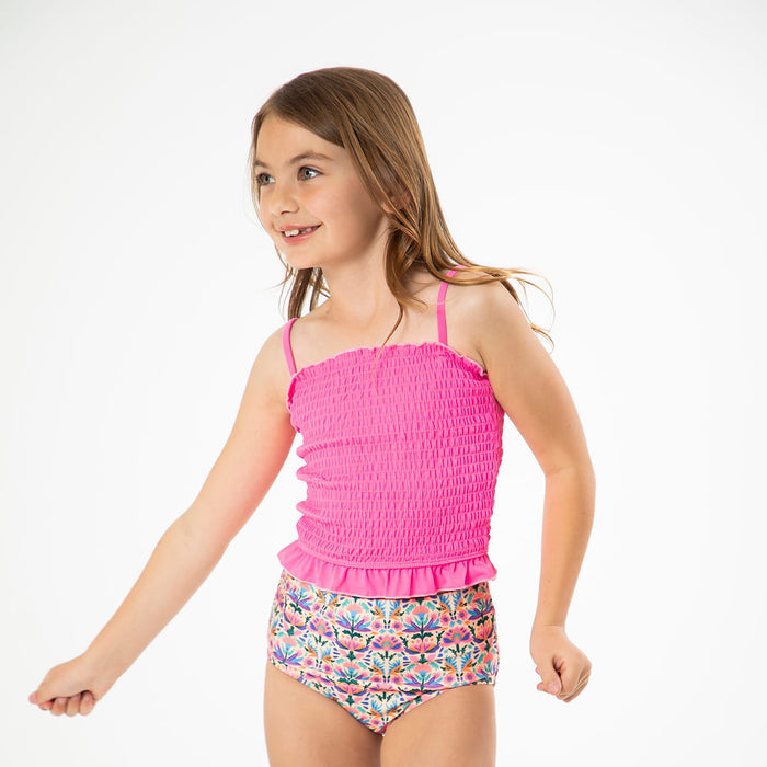 Smocked Tankini Top (Girls) Swim Top Janela Bay- Tilden Co.