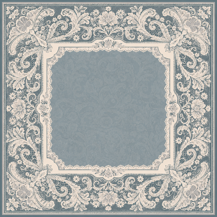 Something Blue — Steel Blue Lace Mahjong Mat - PREORDER - Premium Mahjong from Told in Tiles - Just $80! Shop now at Pat's Monograms