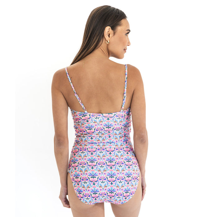 Spaghetti Strap Ruched One Piece Swimsuit One Piece Swimsuit Janela Bay- Tilden Co.