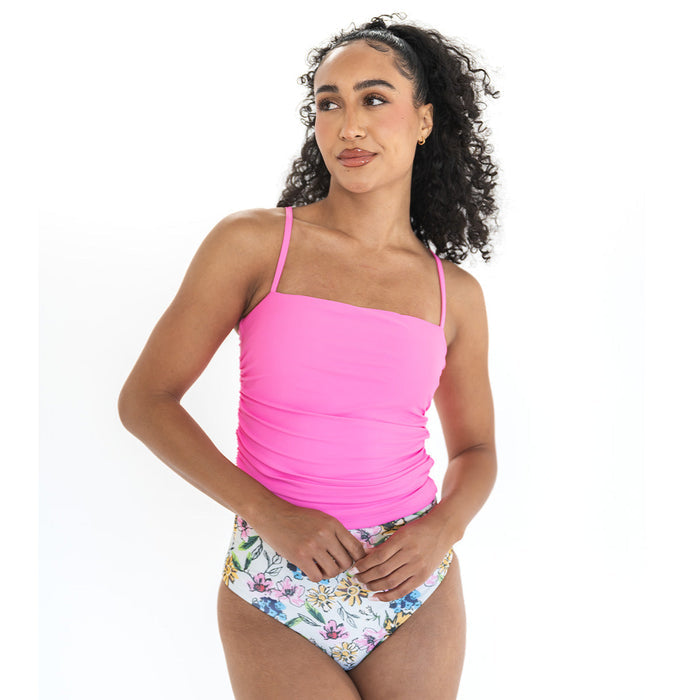 Spaghetti Strap Ruched Tankini Top Swim Top Janela Bay- Tilden Co.