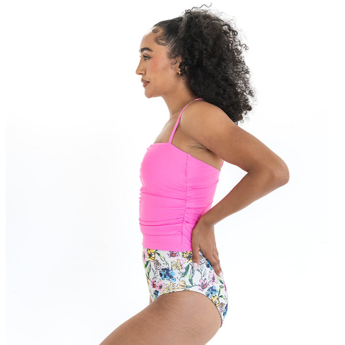 Spaghetti Strap Ruched Tankini Top Swim Top Janela Bay- Tilden Co.