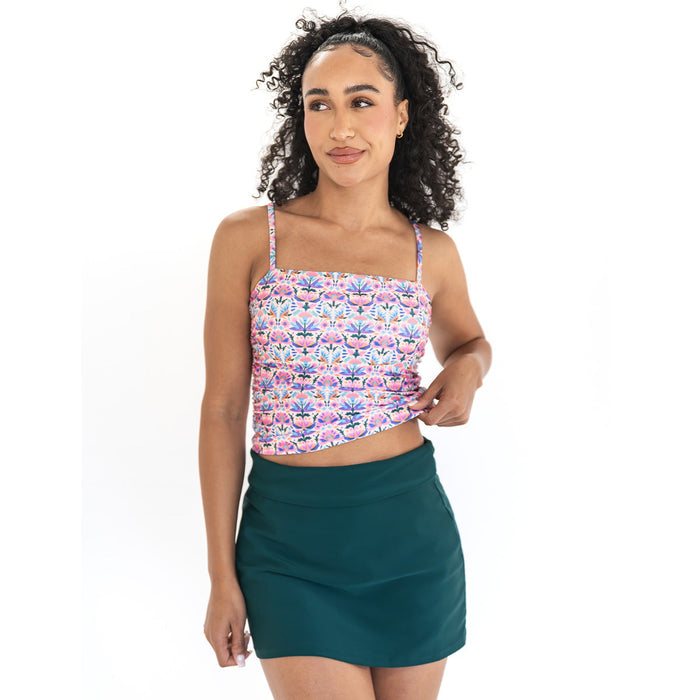 Spaghetti Strap Ruched Tankini Top Swim Top Janela Bay- Tilden Co.