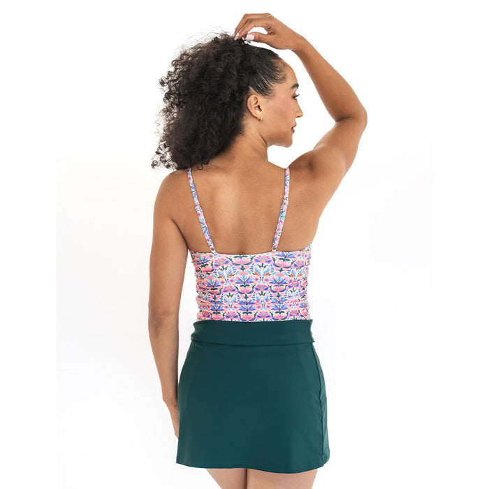 Spaghetti Strap Ruched Tankini Top Swim Top Janela Bay- Tilden Co.