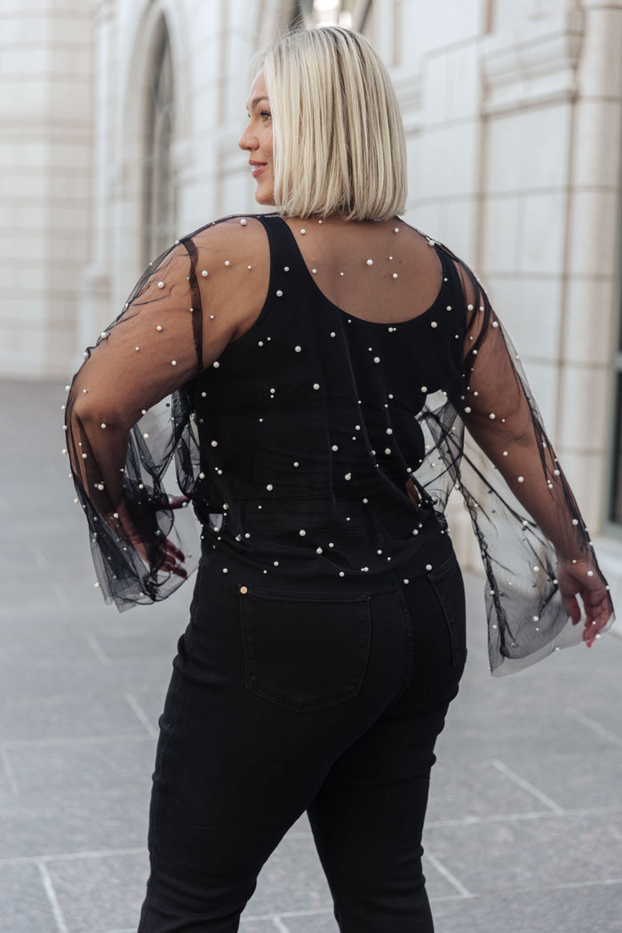 Sprinkle of Pearls Sheer Kimono Cardigan Ave Shops- Tilden Co.