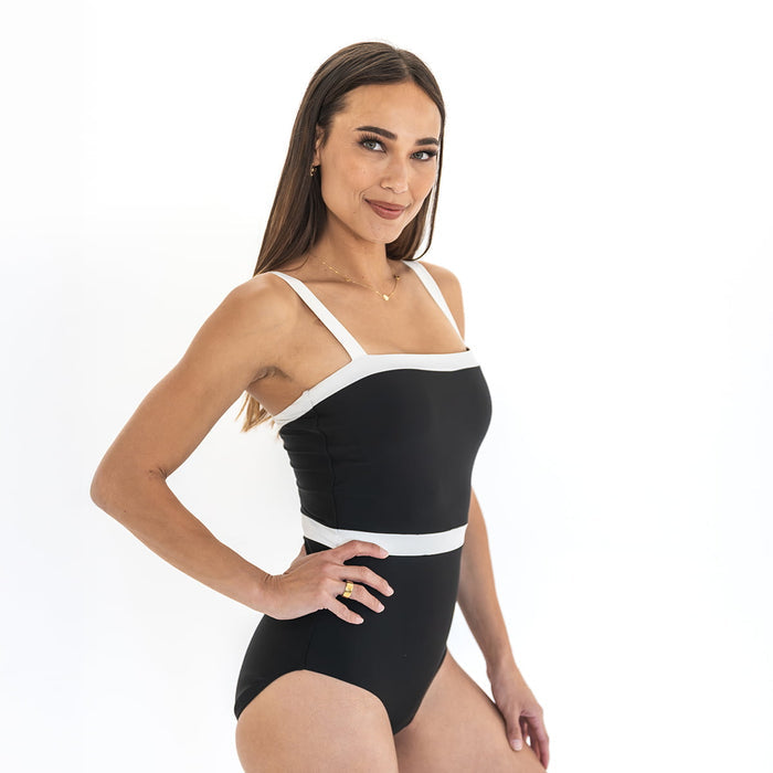 Square Neck Outline One Piece Swimsuit One Piece Swimsuit Janela Bay- Tilden Co.