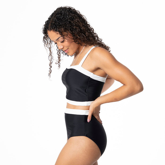 Square Neck Outline Tankini Top Swim Top Janela Bay- Tilden Co.