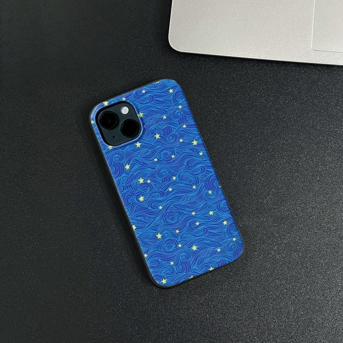 Front view of Starry Night Case. Dreamy high-glamour aesthetic evoking the beauty of a night sky.
