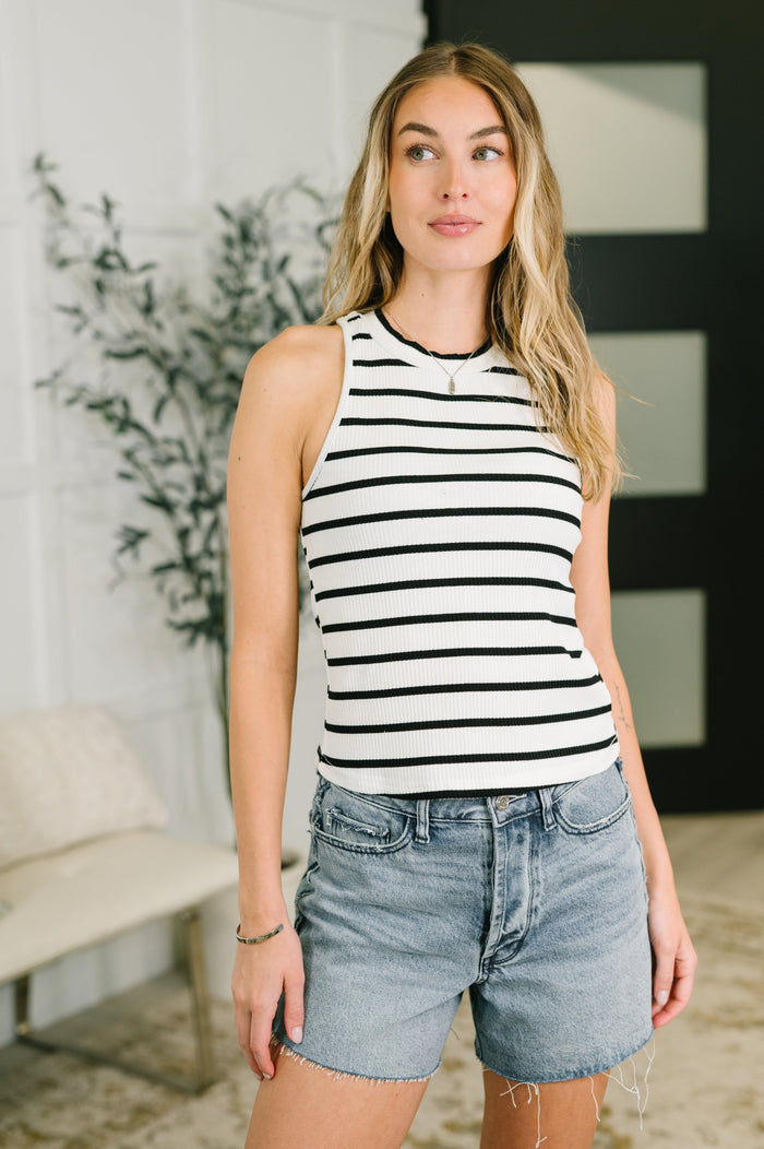 Start to Finished Ribbed Halter Tank Tops Ave Shops- Tilden Co.