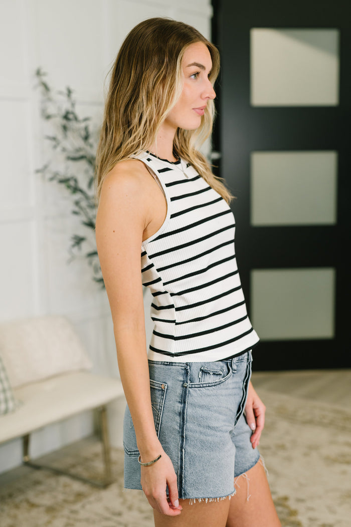 Start to Finished Ribbed Halter Tank Tops Ave Shops- Tilden Co.