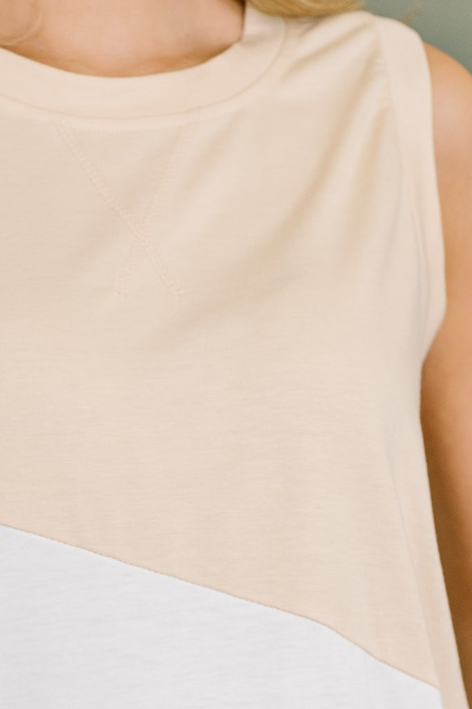 Steady Increase Color Block Sleeveless Top Tops Ave Shops- Tilden Co.