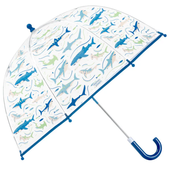 Stephen Joseph Clear Color Changing Umbrella -SHARK NEW