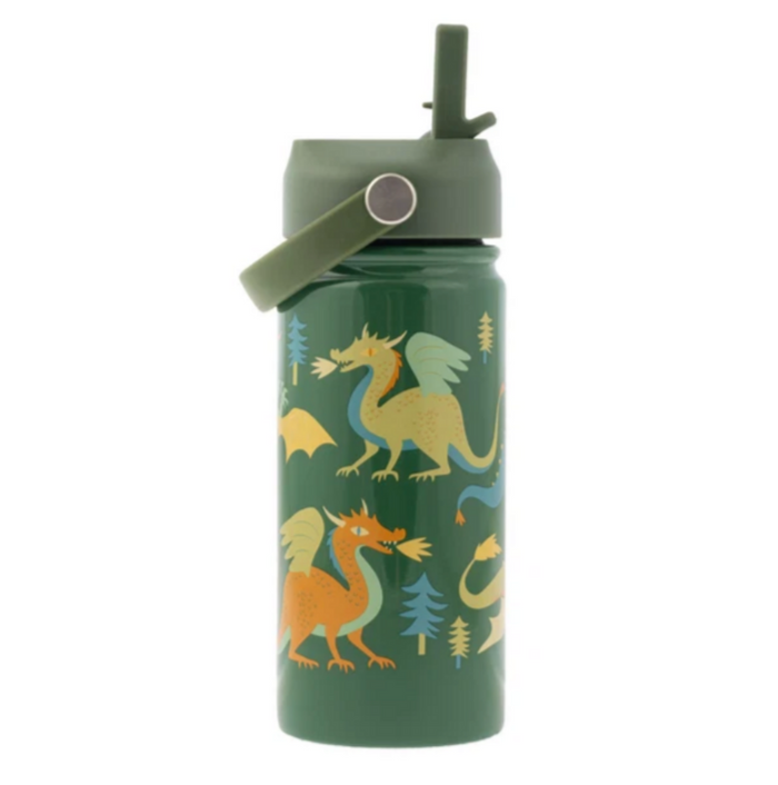 Stephen Joseph Insulated Stainless Steel Water Bottle with Handle - DRAGON NEW