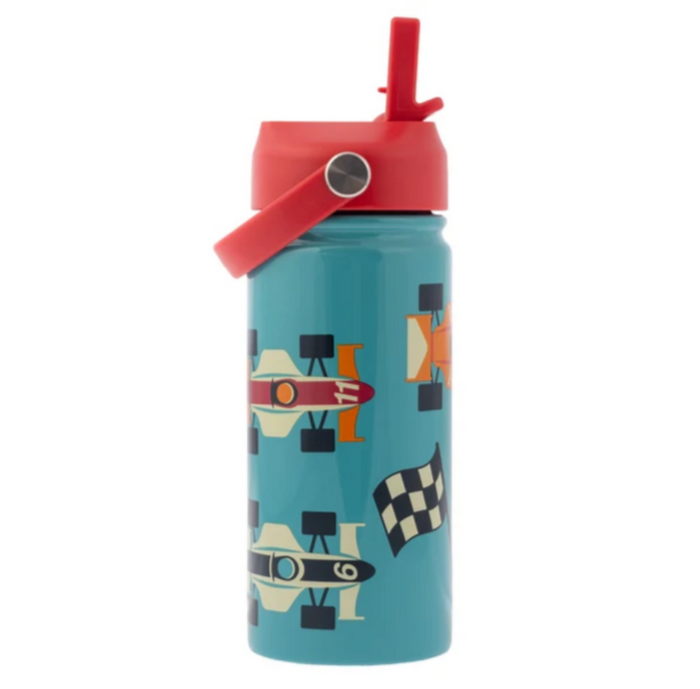 Stephen Joseph Insulated Stainless Steel Water Bottle with Handle - RACECAR NEW
