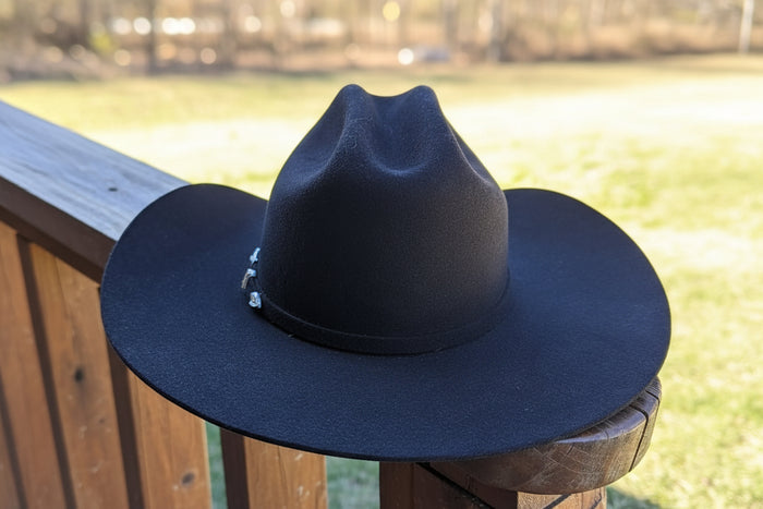 Stetson Stallion Vintage Black Felt 7 1/4"