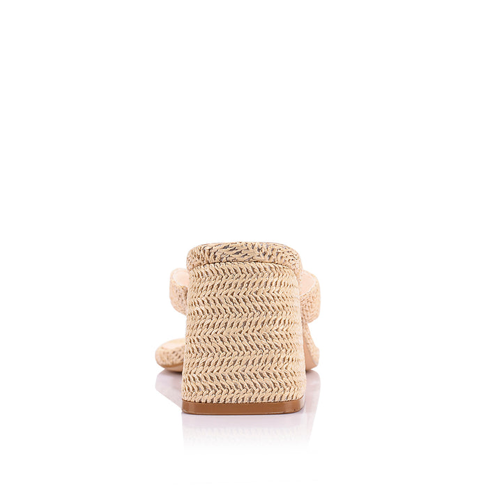 Stoked Block Heel Thongs - Raffia