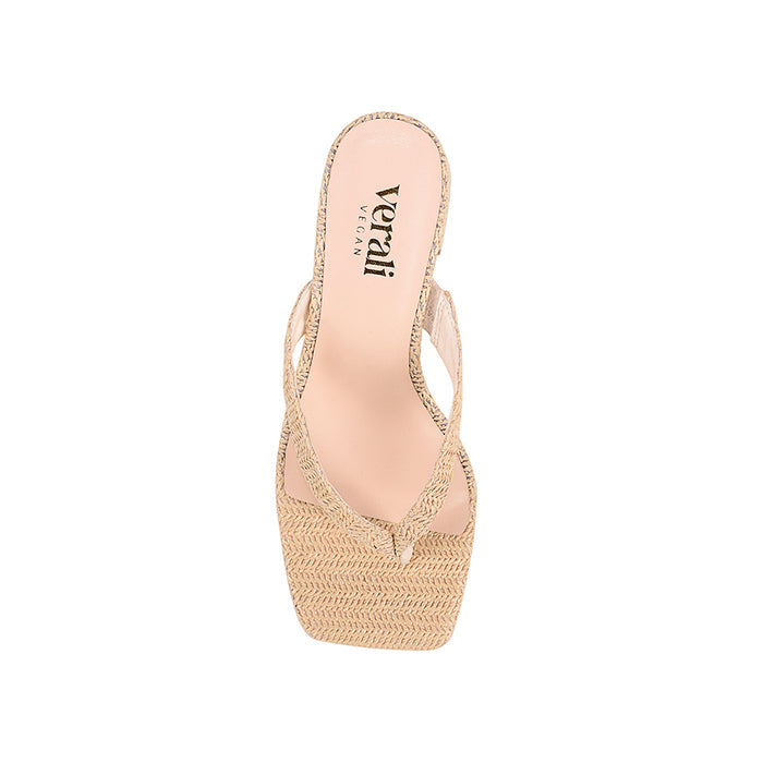 Stoked Block Heel Thongs - Raffia